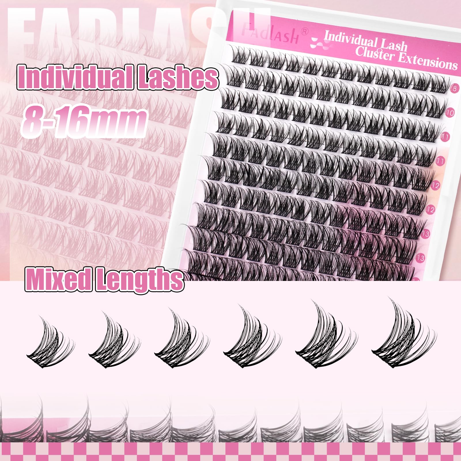 FADLASH mixed-length clusters create natural flutter across eye shapes