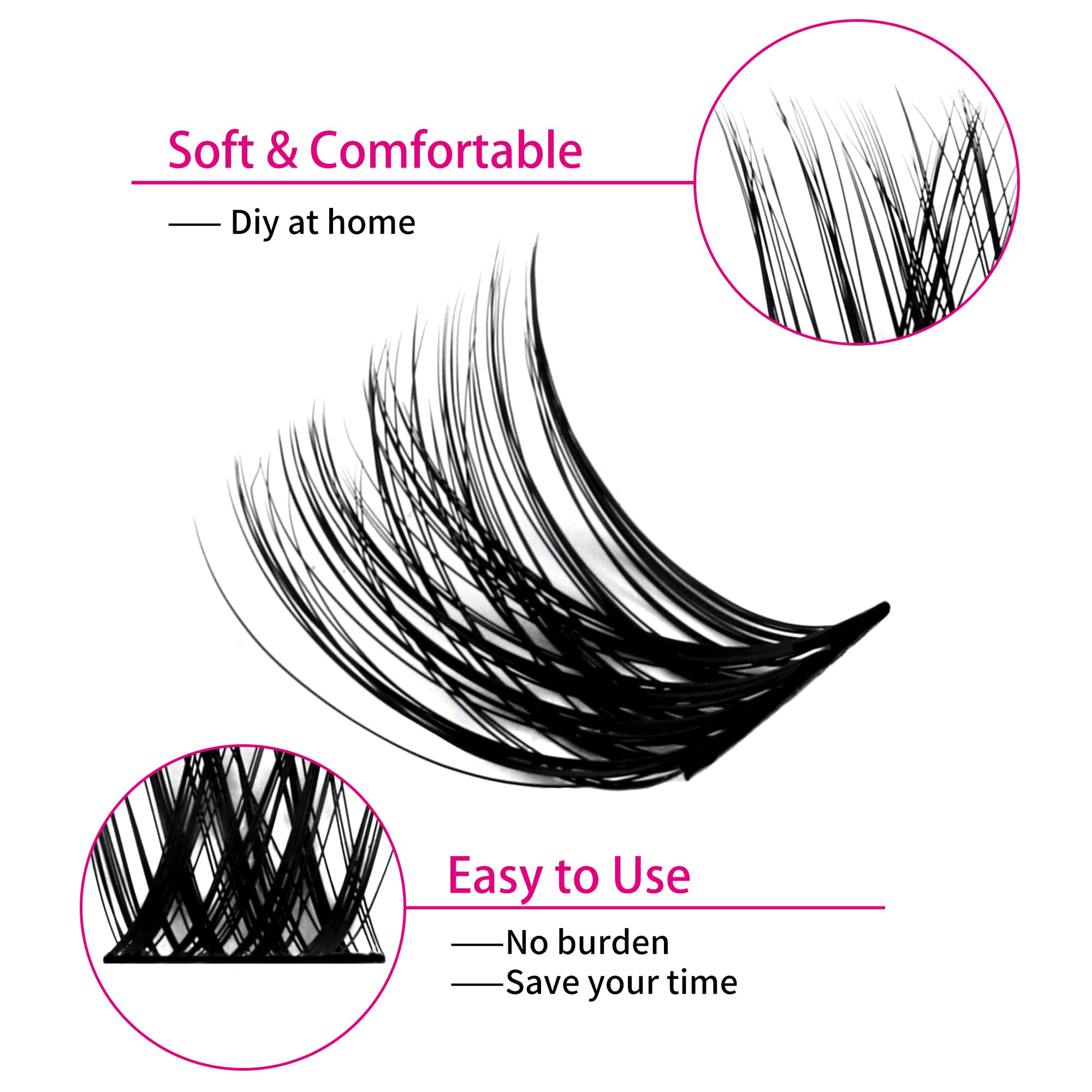 FADLASH lash clusters mixed lengths to create varied looks