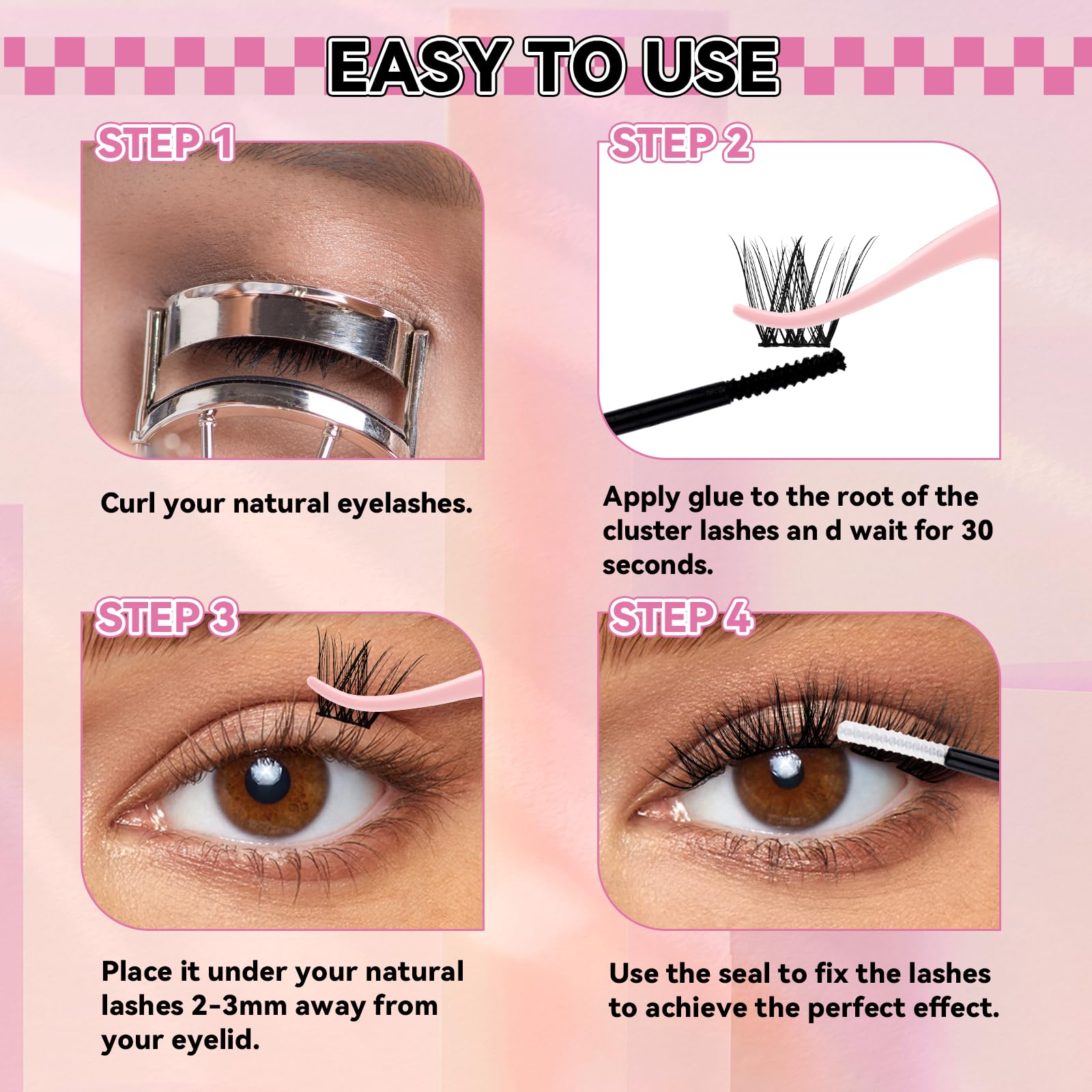 FADLASH natural look clusters blend with real lashes