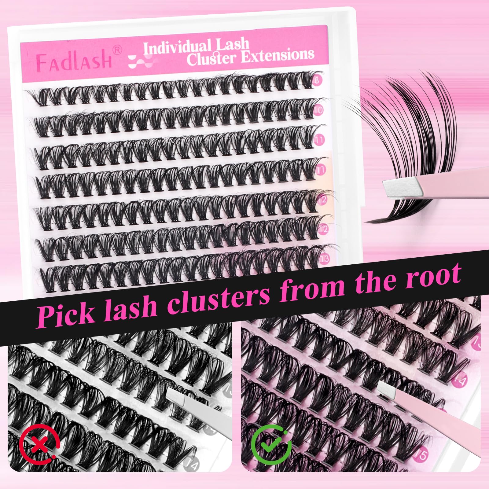 FADLASH reusable lash clusters for multiple applications.