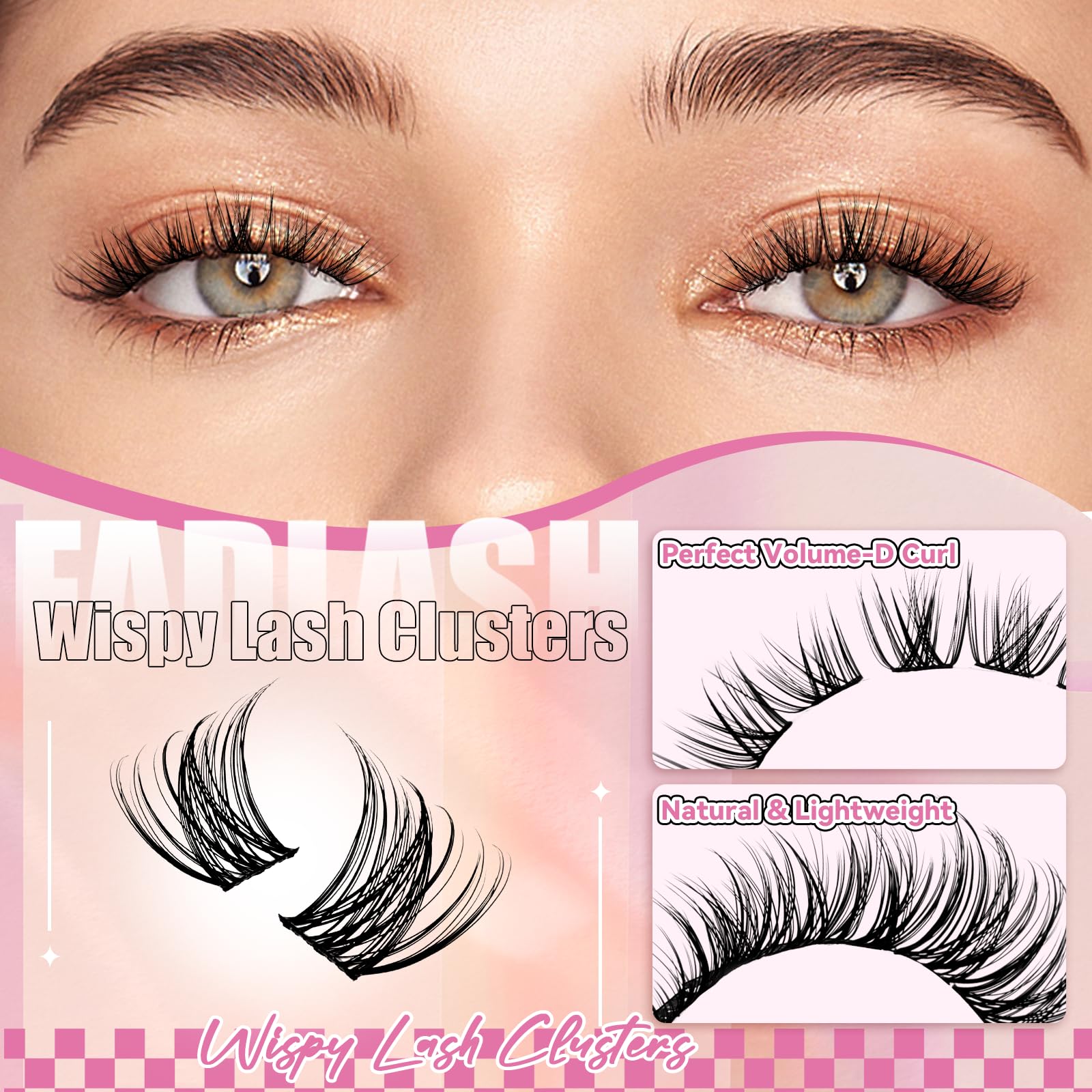 FADLASH lash clusters with ultra-thin band for comfortable blending
