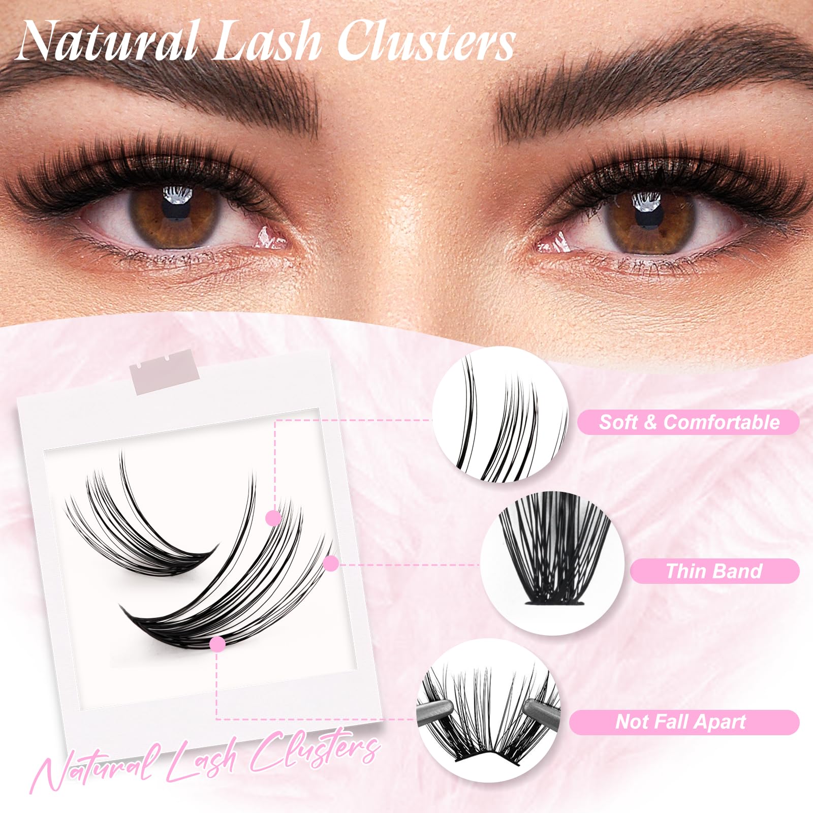 FADLASH lash clusters waterproof and durable for long wear.