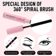 FADLASH Lash Glue Remover application steps image highlights simple five-step process