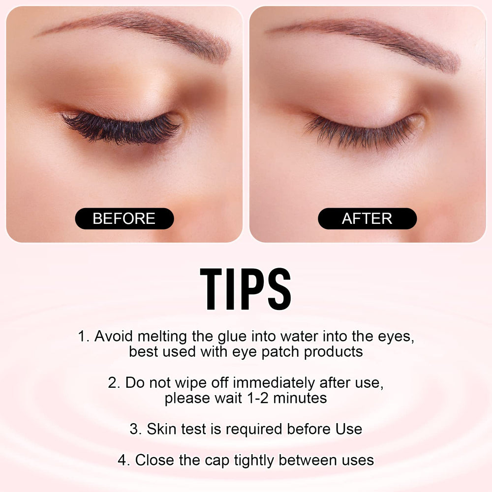 FADLASH Lash Glue Remover eye-safety tips illustrate careful use for better control