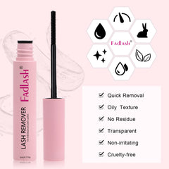 FADLASH Lash Glue Remover spiral brush demonstrates precise application and reduced eye contact