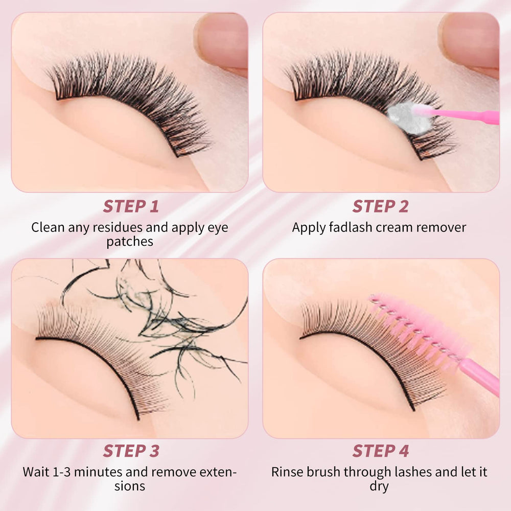Lash artist applying remover with precision for gentle results.