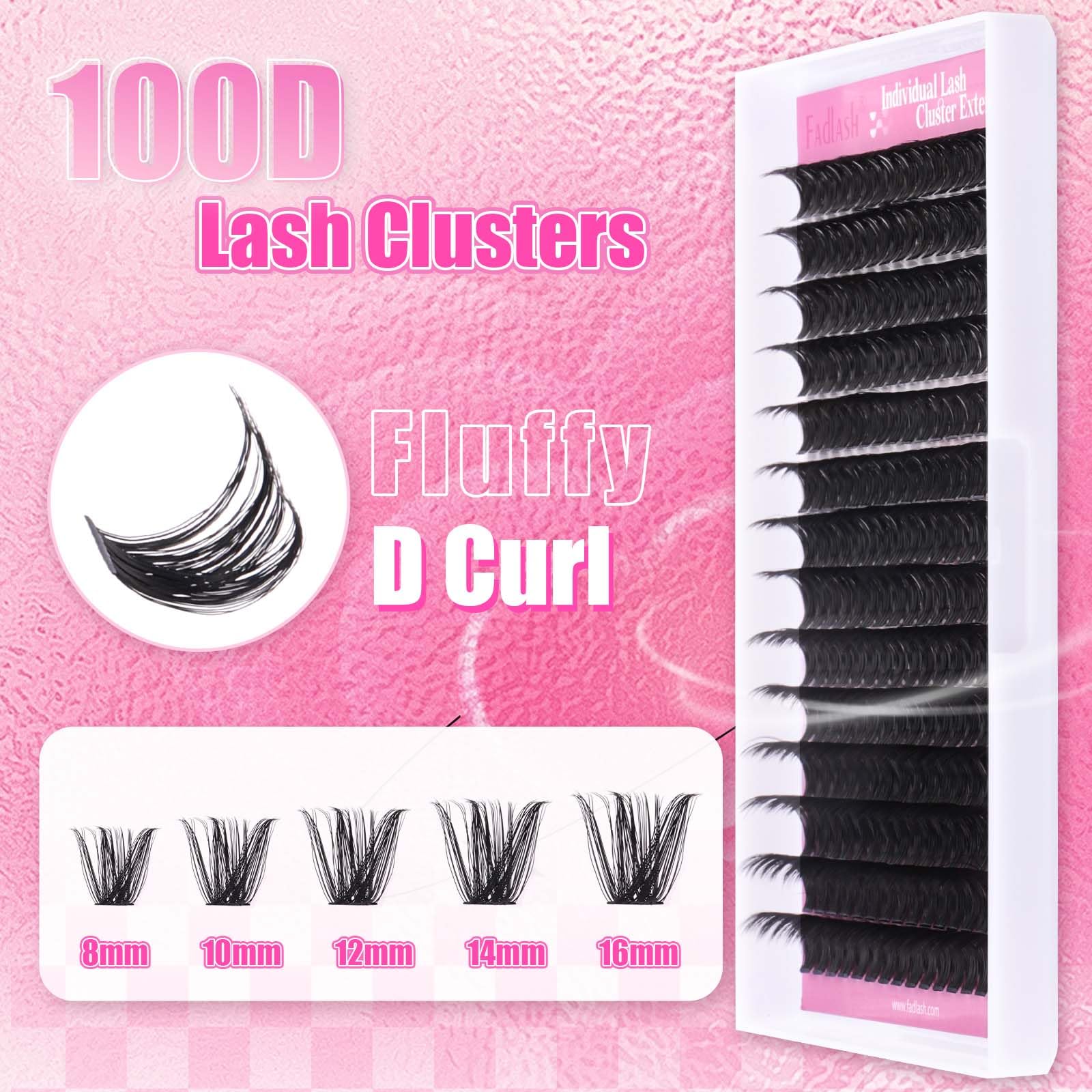 FADLASH lightweight durable lash clusters stay curled longer for all-day wear.