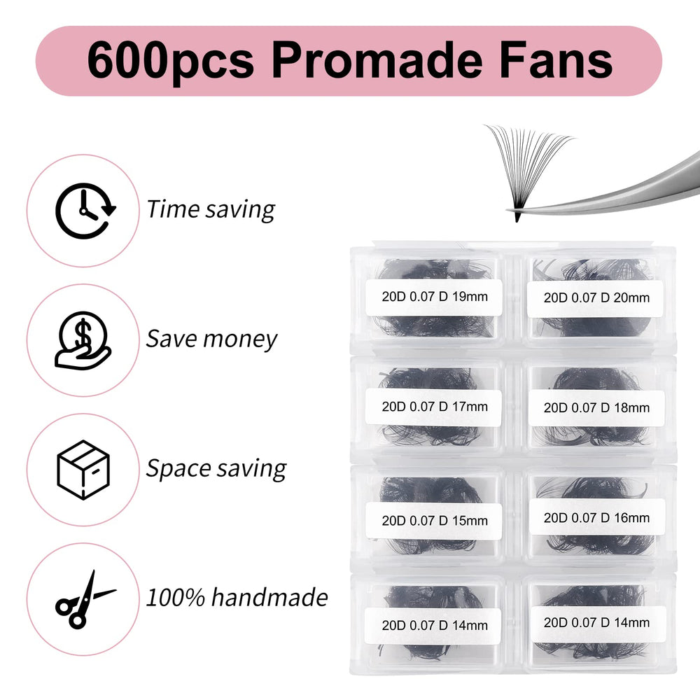 FADLASH slim-base premade fans for easy application and less adhesive.