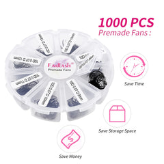 FADLASH promade fans thin base close-up for easy, precise application