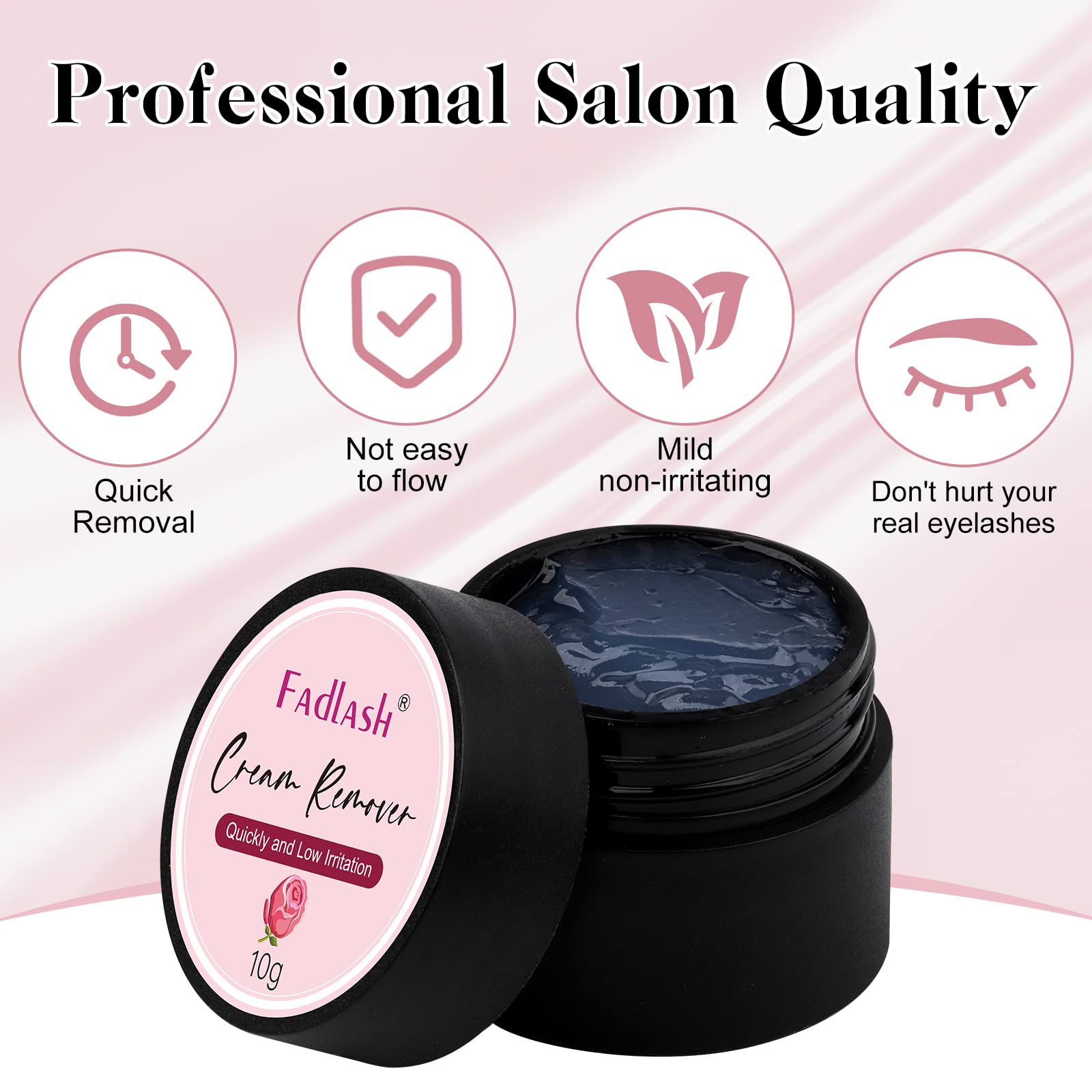 Rose-scented FADLASH remover cream ready for salon use.