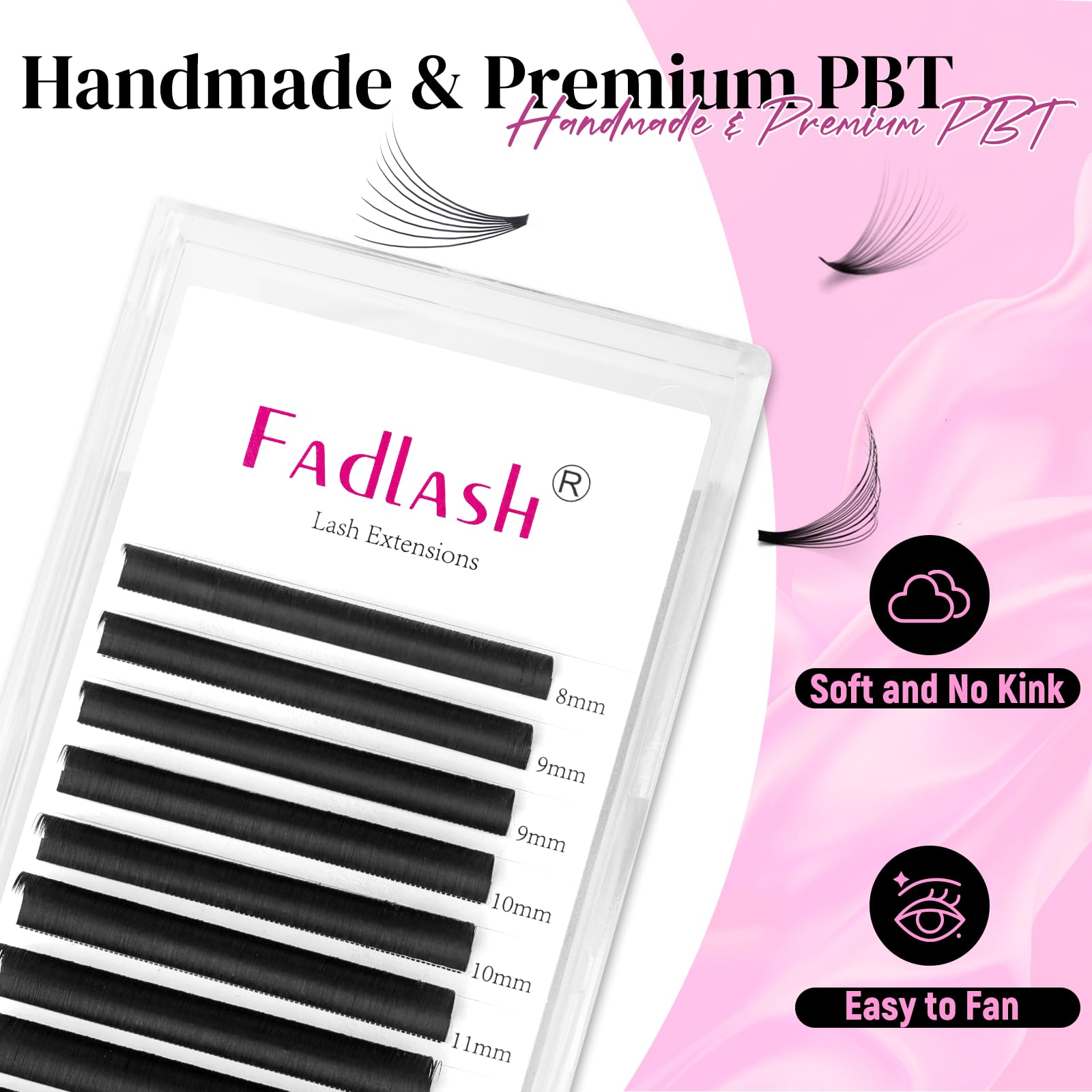 FADLASH soft silk lashes in D curl feel lightweight and comfortable