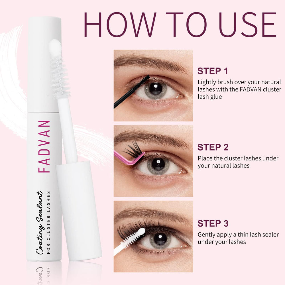 FADVAN cluster lashes sealer usage supports easy, gentle maintenance.