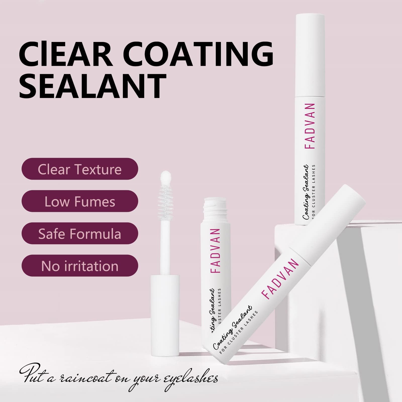 FADVAN lash sealant brush-head design enables precise root application.