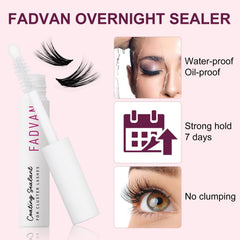 FADVAN lash sealant under lashes application for DIY extensions.