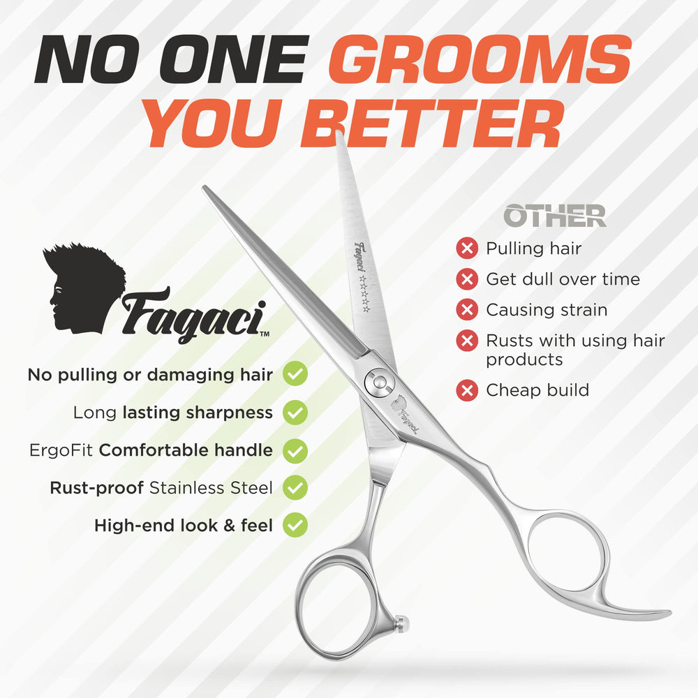 Fagaci hair scissors with extra ring for finger sizes improves fit and control