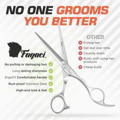 Fagaci hair scissors with extra ring for finger sizes improves fit and control
