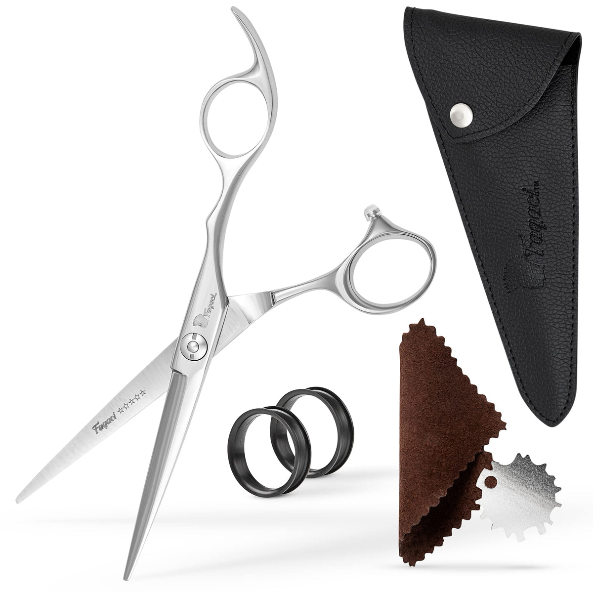Fagaci professional hair scissors show razor-sharp edges for precise, clean cuts