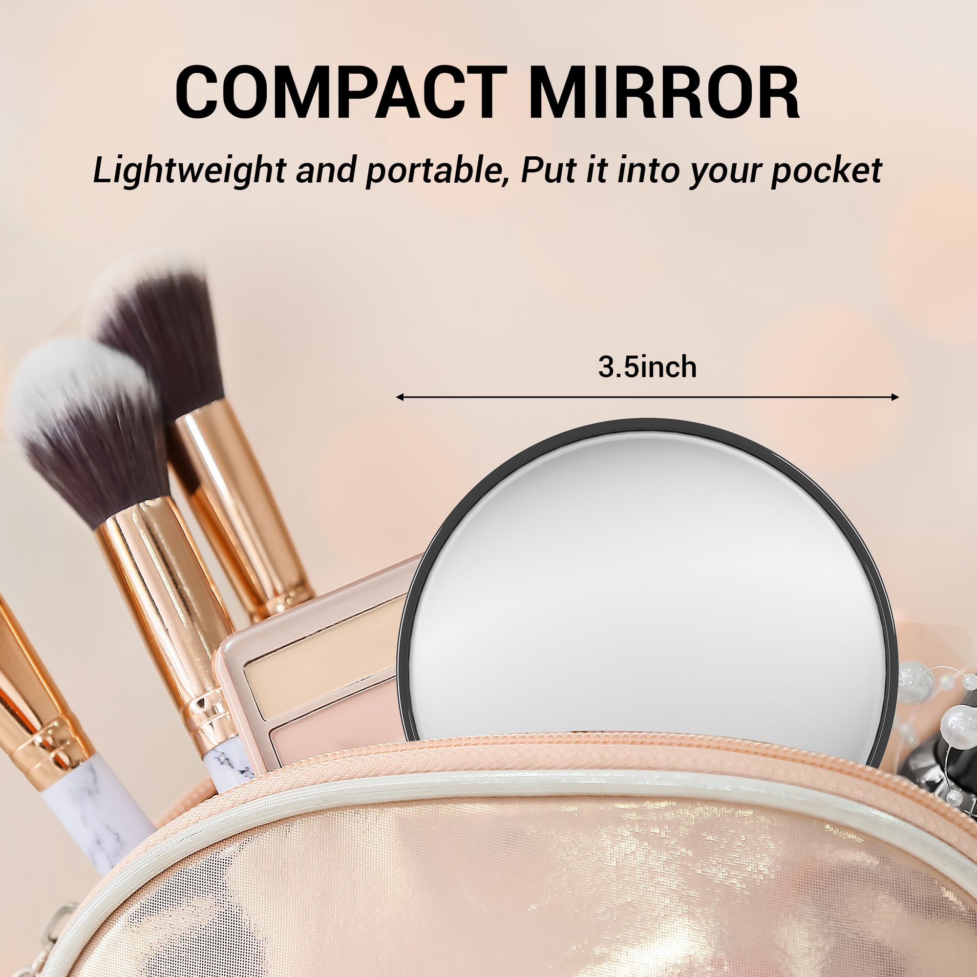FAHZON portable storage bag keeps all three mirrors organized for travel.