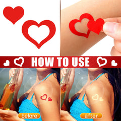 Fainne lip-pattern tanning sticker applied for expressive sunbathing looks.