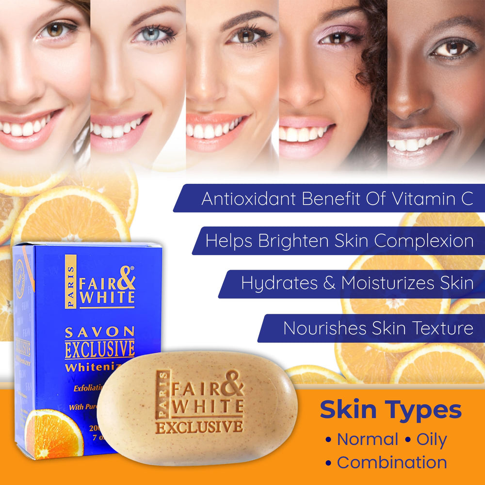 FAIR & WHITE exfoliante con manteca de karité para hidratación