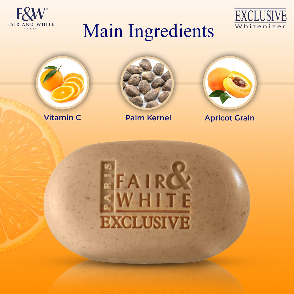 FAIR & WHITE jabón exfoliante con espuma cremosa durante la limpieza