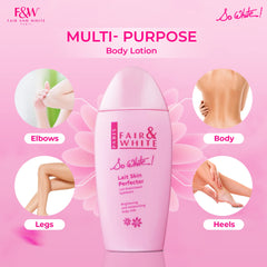 So White lotion pump being used for even tone application