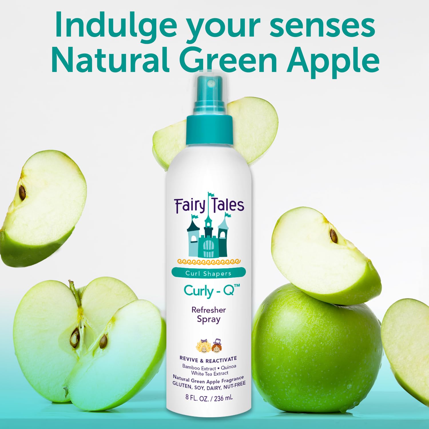 Fairy Tales Curly-Q aroma-manzana-verde: fragancia fresca durante el día.