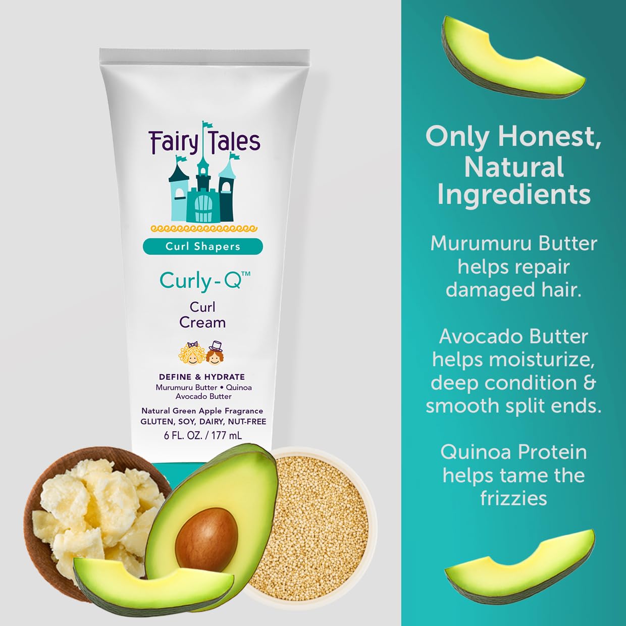 Fairy Tales Curly Q crema; aroma a manzana natural para niños