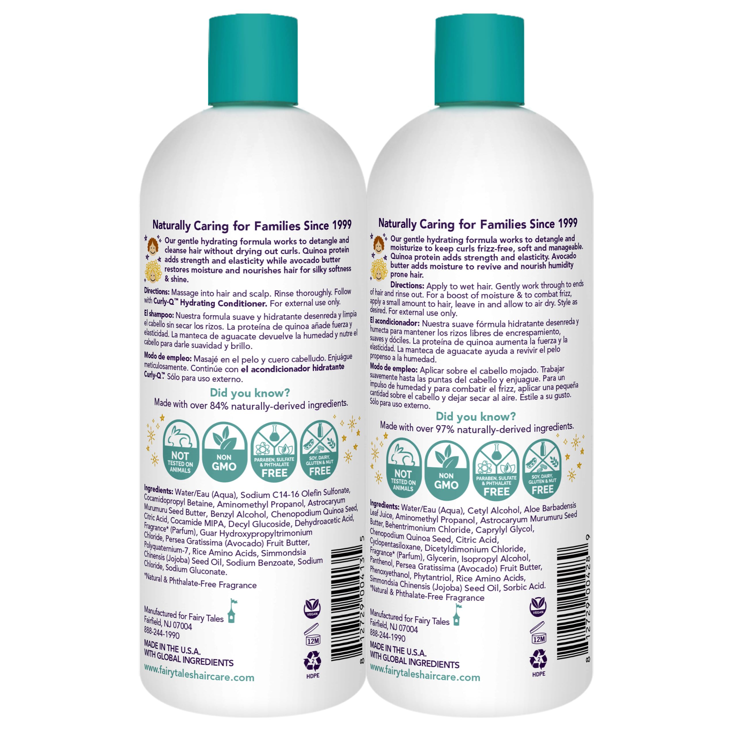 Fairy Tales Curly-Q conditioner bottle illustrating easy detangling for kids.
