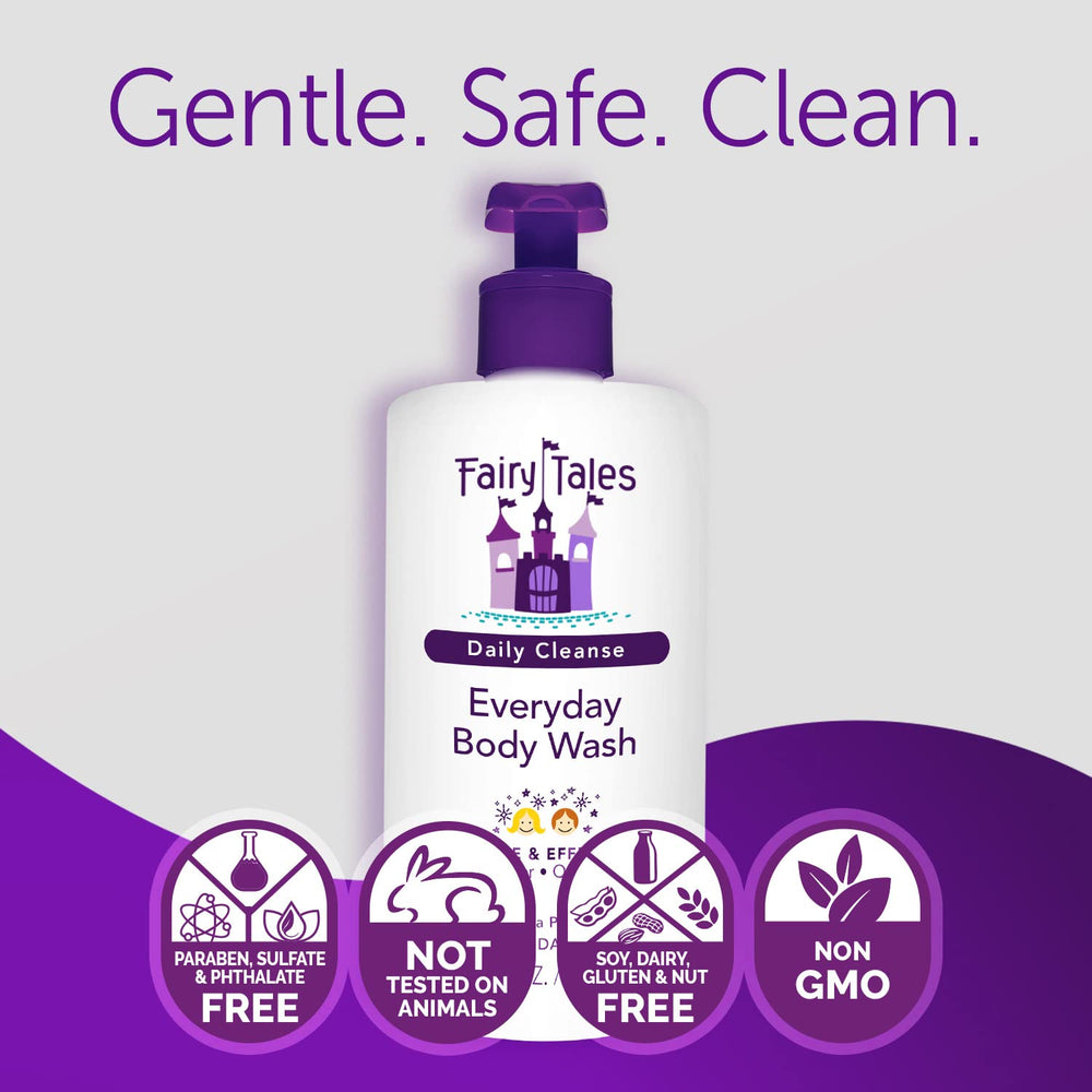 Fairy Tales gel de baño para niños, aroma pera cítrica, rutina agradable.