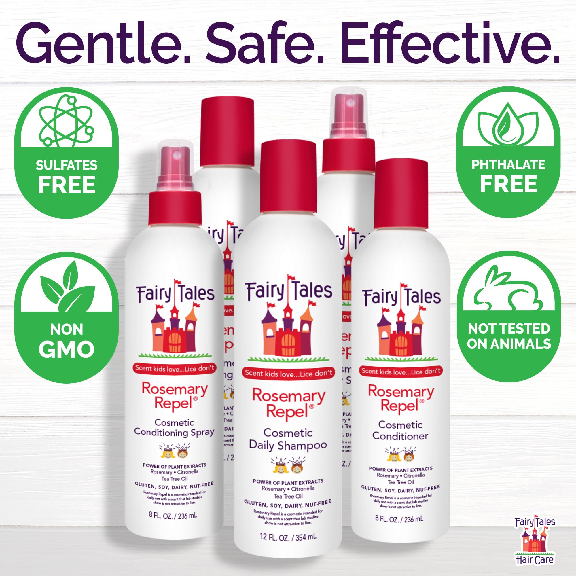 Fairy Tales Rosemary Repel, aroma agradable para niños, mejora la experiencia de peinar.