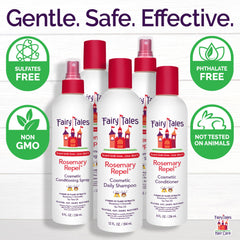 Fairy Tales Rosemary Repel Champú, aplicación suave para peques activos.