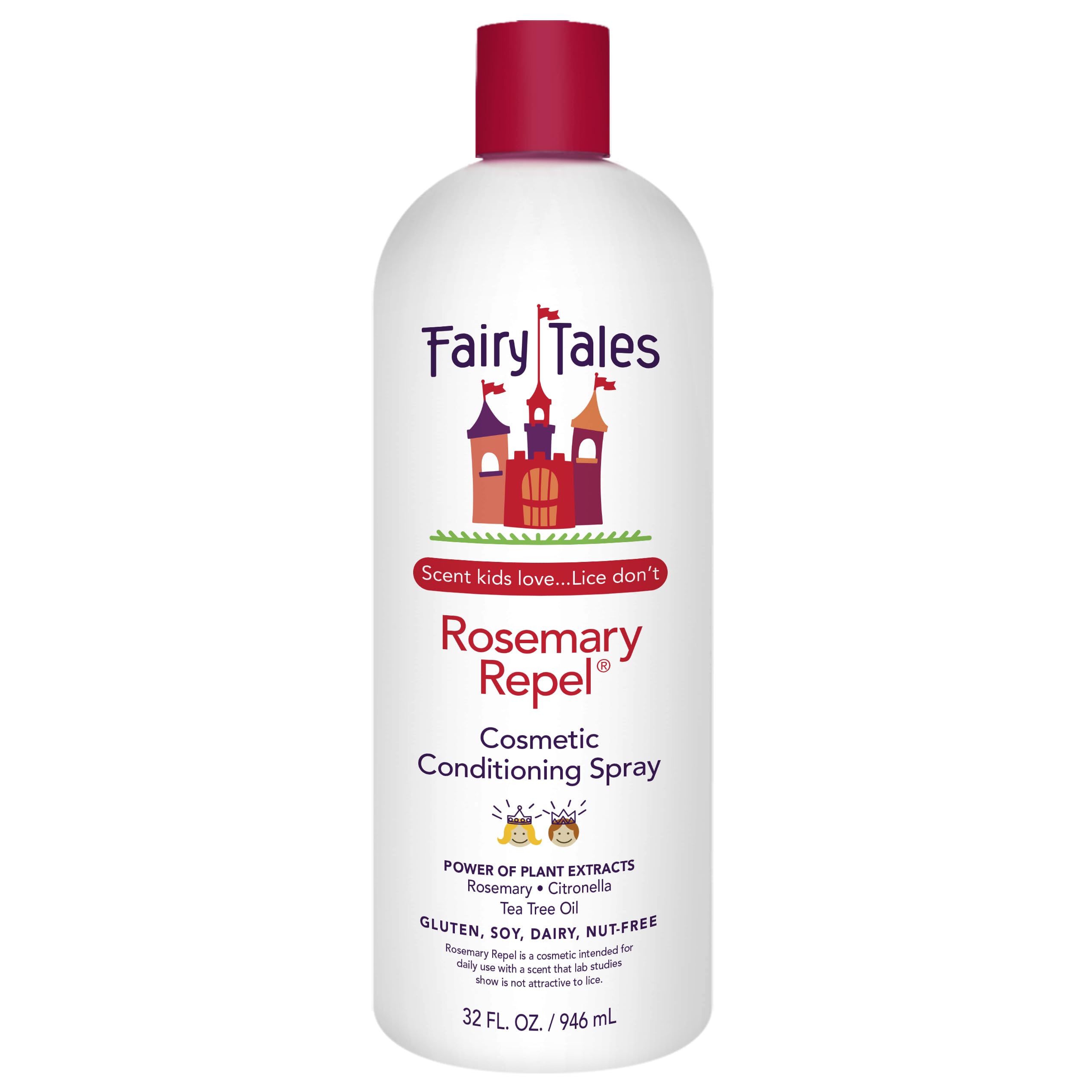 Fairy Tales Rosemary Repel, botella de recarga, desenreda y perfuma para niños.