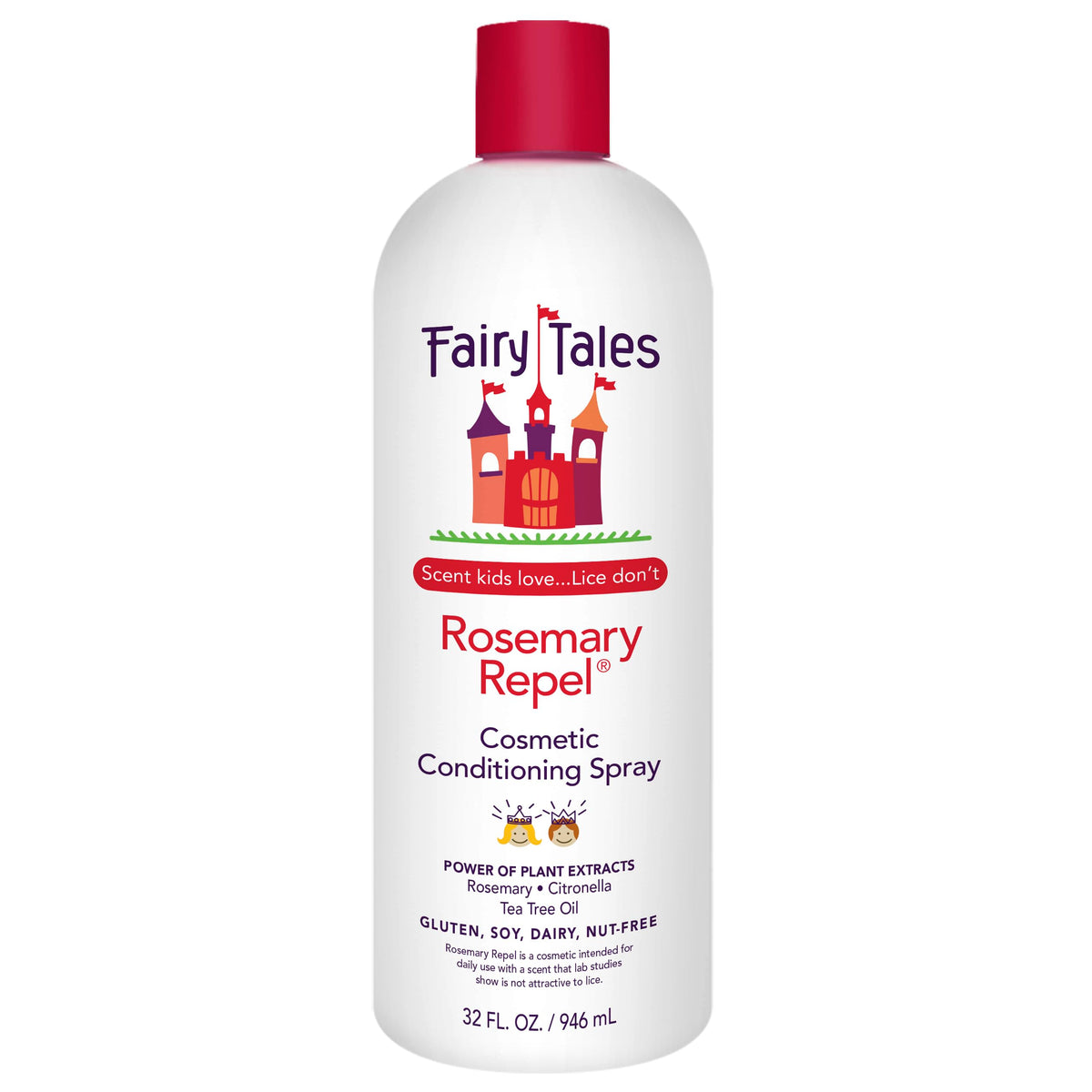 Fairy Tales Rosemary Repel, botella de recarga, desenreda y perfuma para niños.
