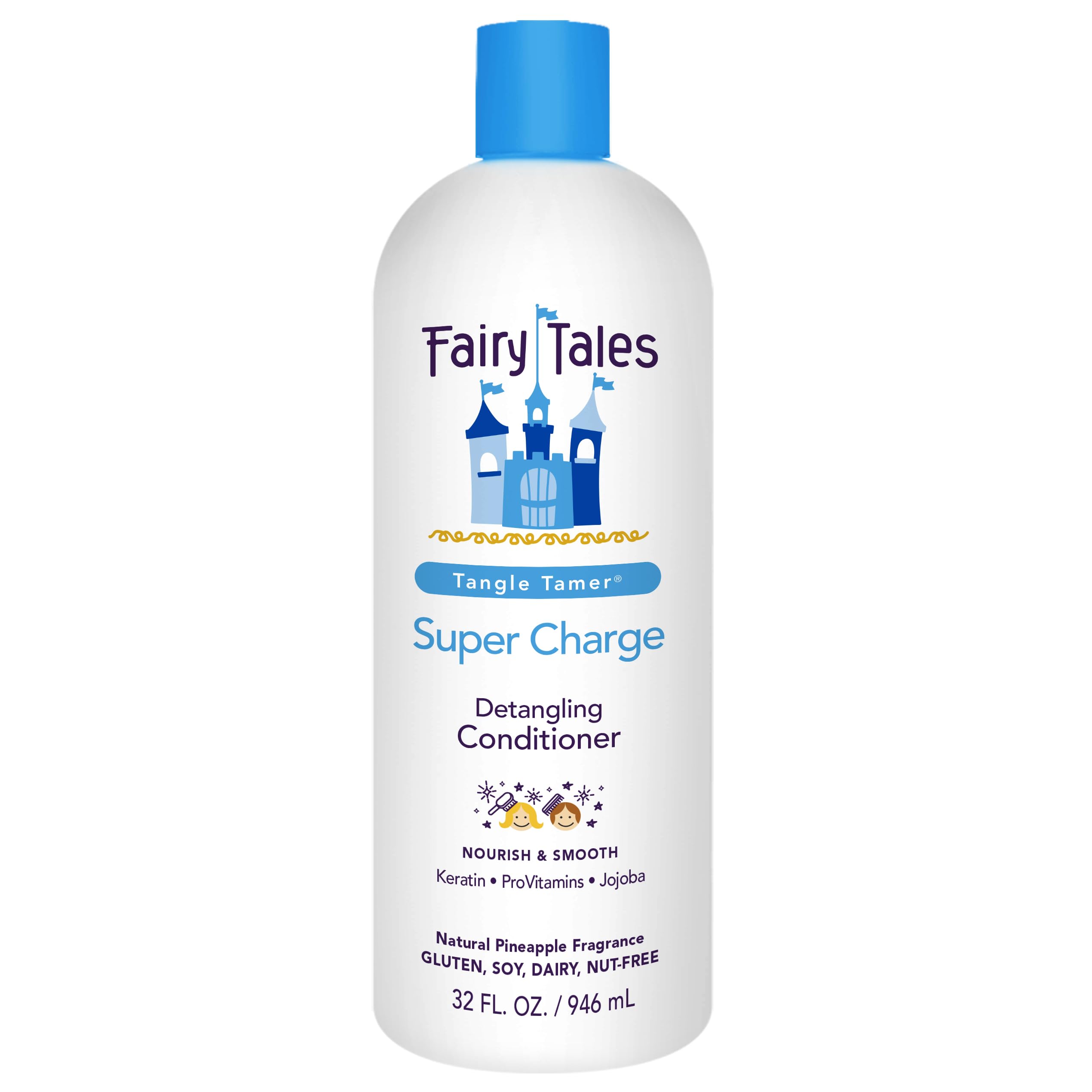 Fairy Tales Tangle Tamer bottle pour for easy detangling and smooth glide.