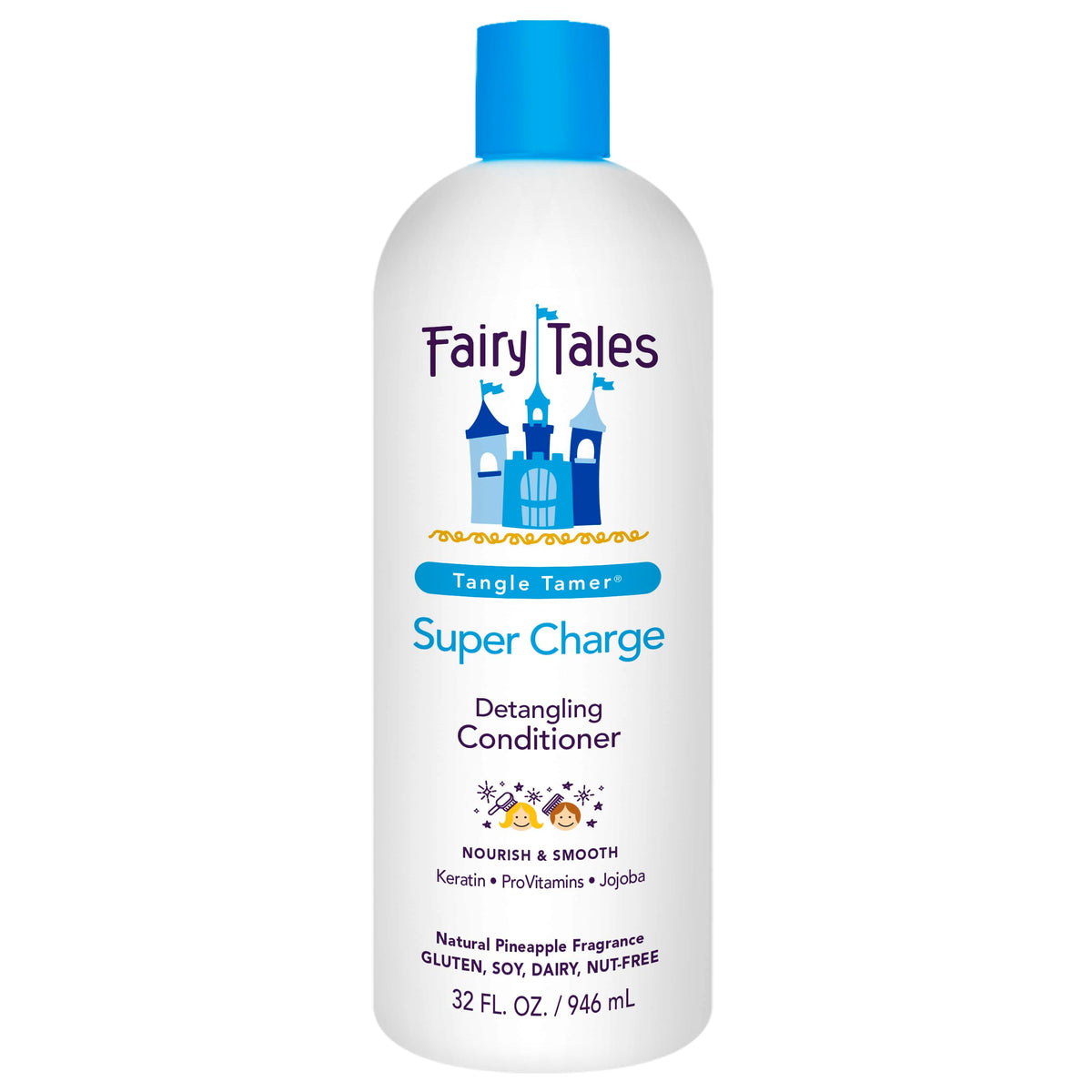 Fairy Tales Tangle Tamer bottle pour for easy detangling and smooth glide.