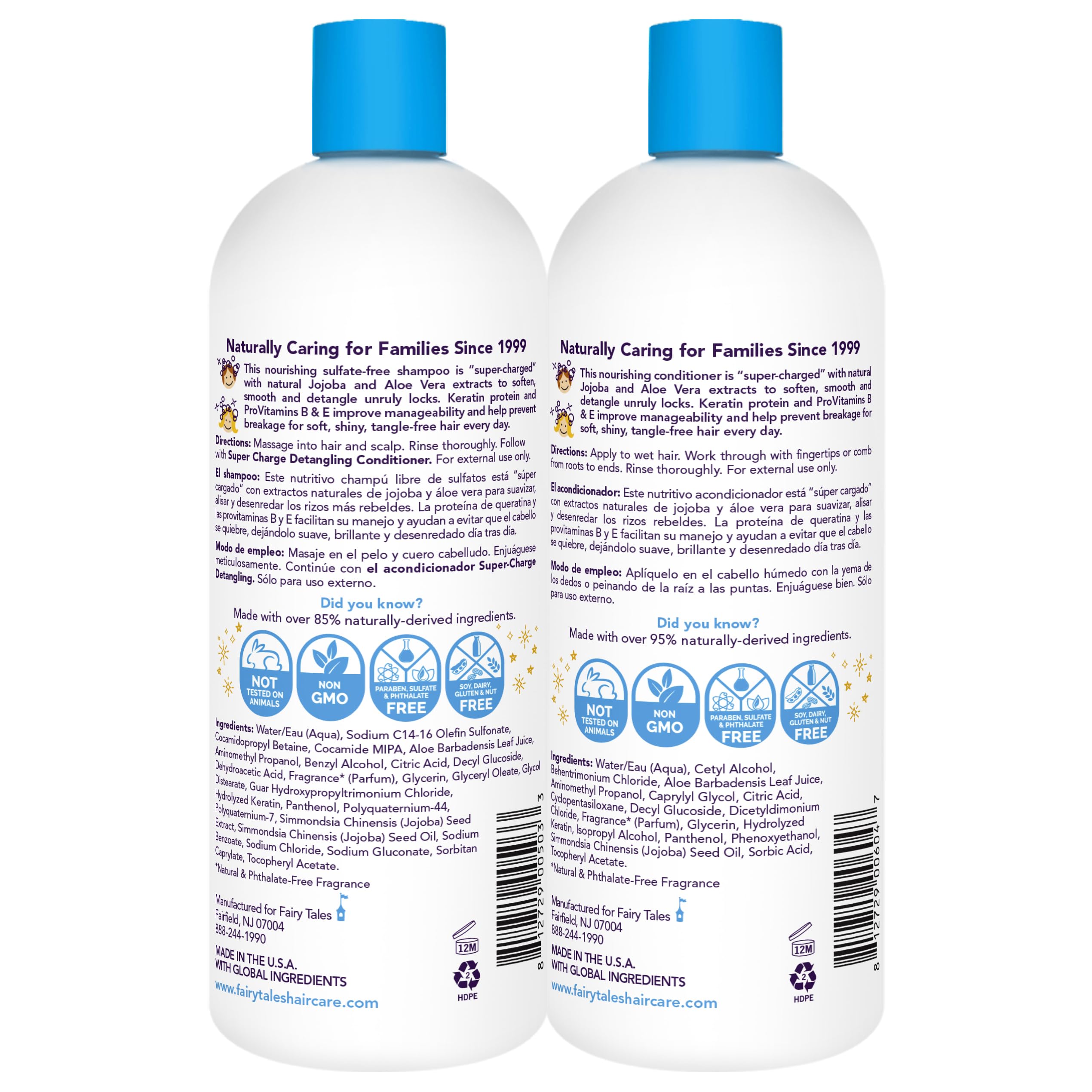 Fairy Tales Tangle Tamer Conditioner bottle promises frizz control and easier combing after bath time.