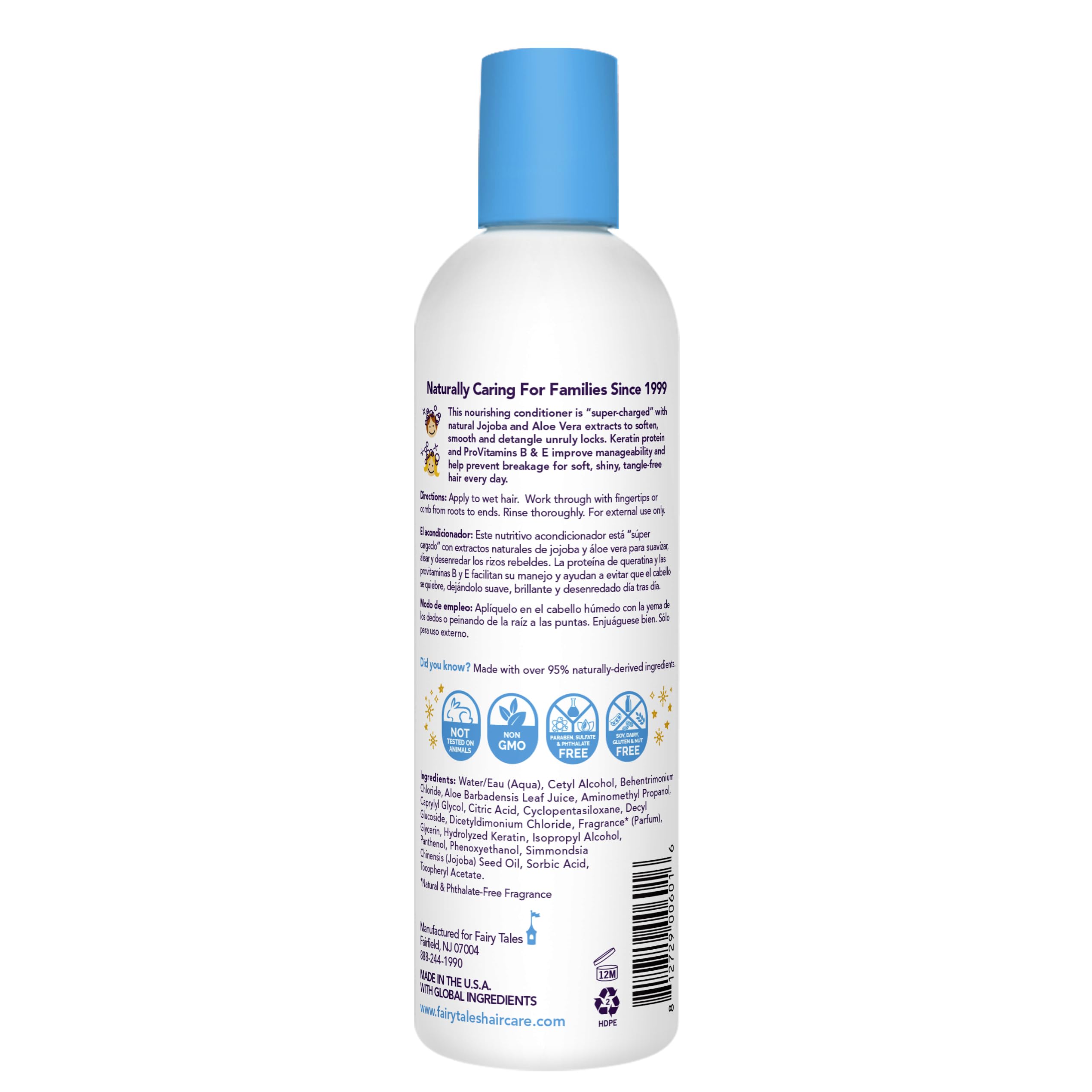 Fairy Tales Tangle Tamer after-use hair shows smooth, knot-free kids' hair