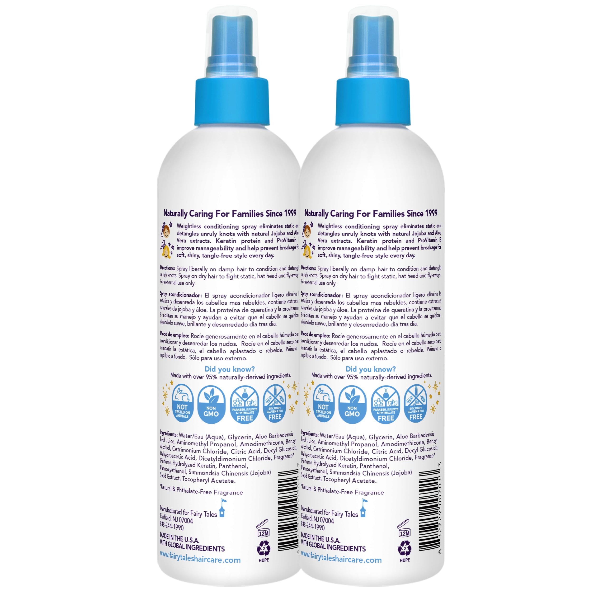 Fairy Tales Tangle Tamer applied to kids hair to ease knots