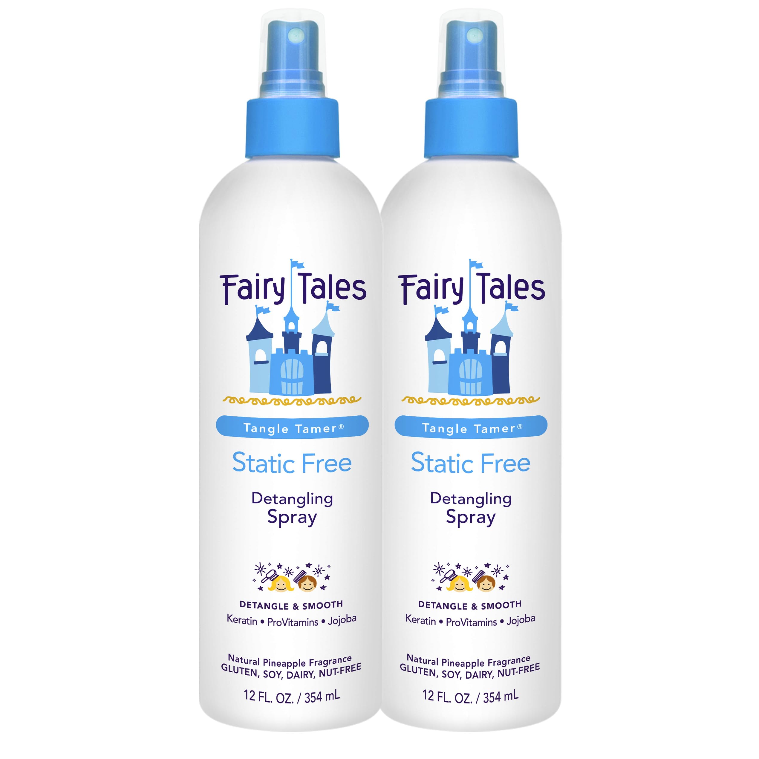 Fairy Tales Tangle Tamer spray bottle closeup showing gentle detangling