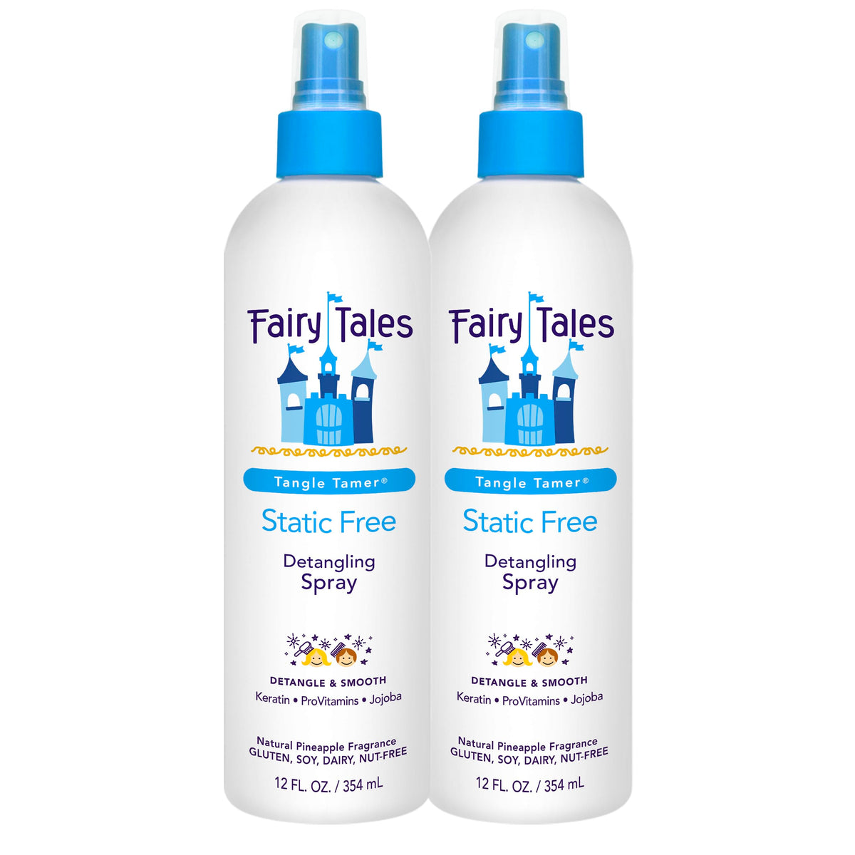 Fairy Tales Tangle Tamer spray bottle closeup showing gentle detangling