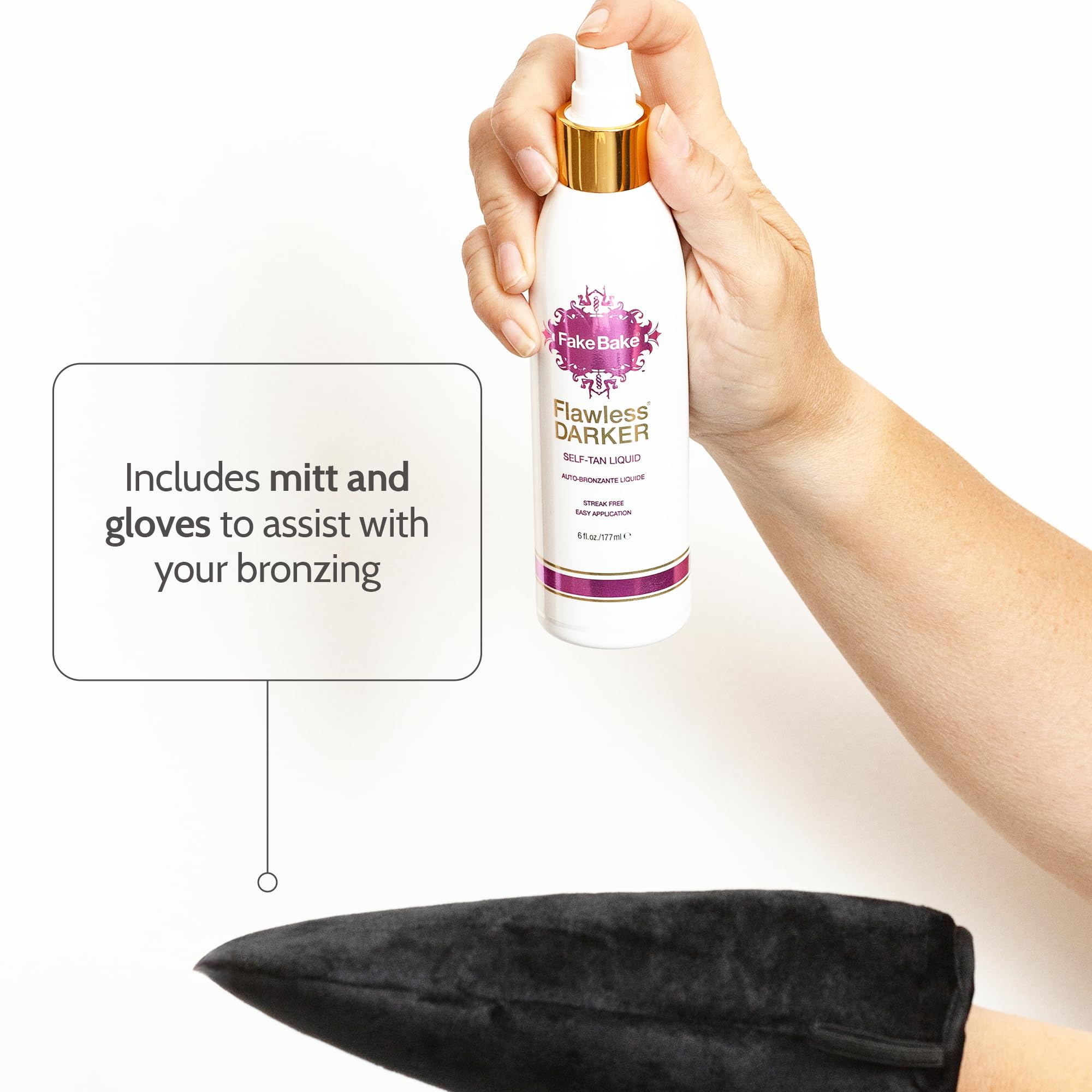 Fake Bake Flawless Darker color-guide visual aids bronzing.