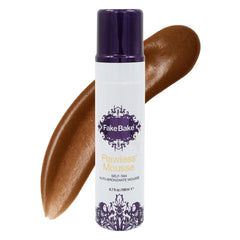 Fake Bake Flawless Mousse bottle with color guide for even application.