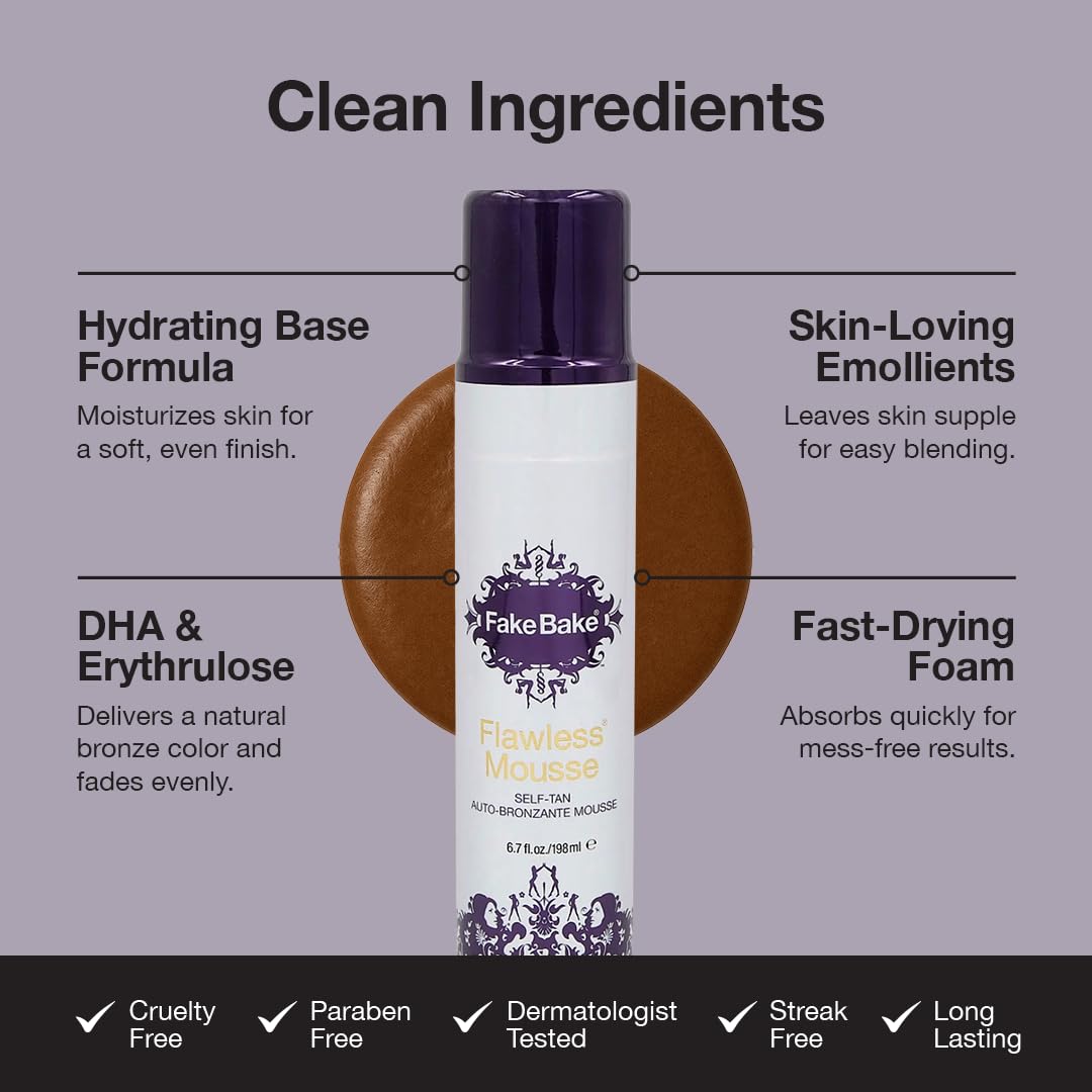 Fake Bake Flawless Mousse quick-drying formula sets fast.