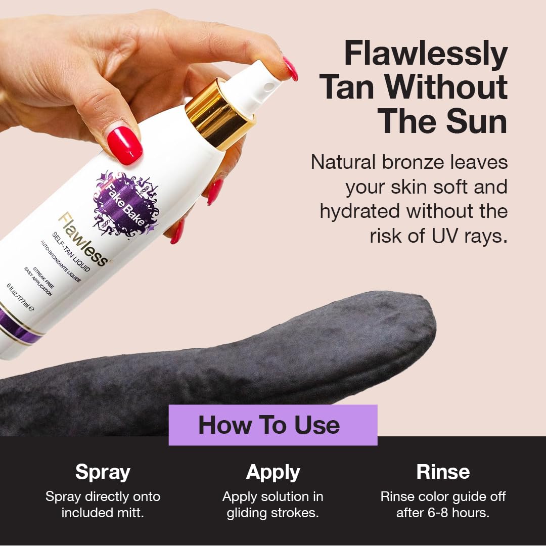 Fake Bake Flawless tanning gloves for safe, mess-free blending.