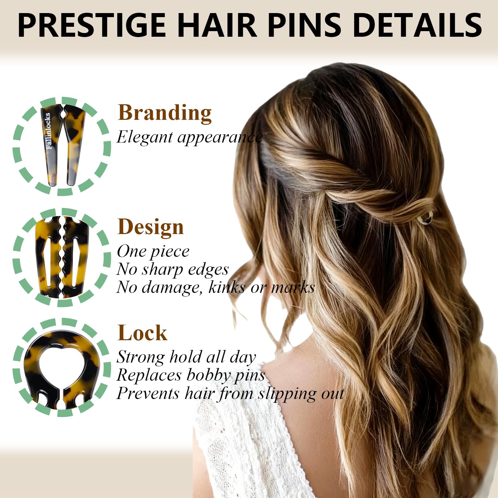 Alfiler Fallinlocks con doble cierre para un agarre seguro todo el día.