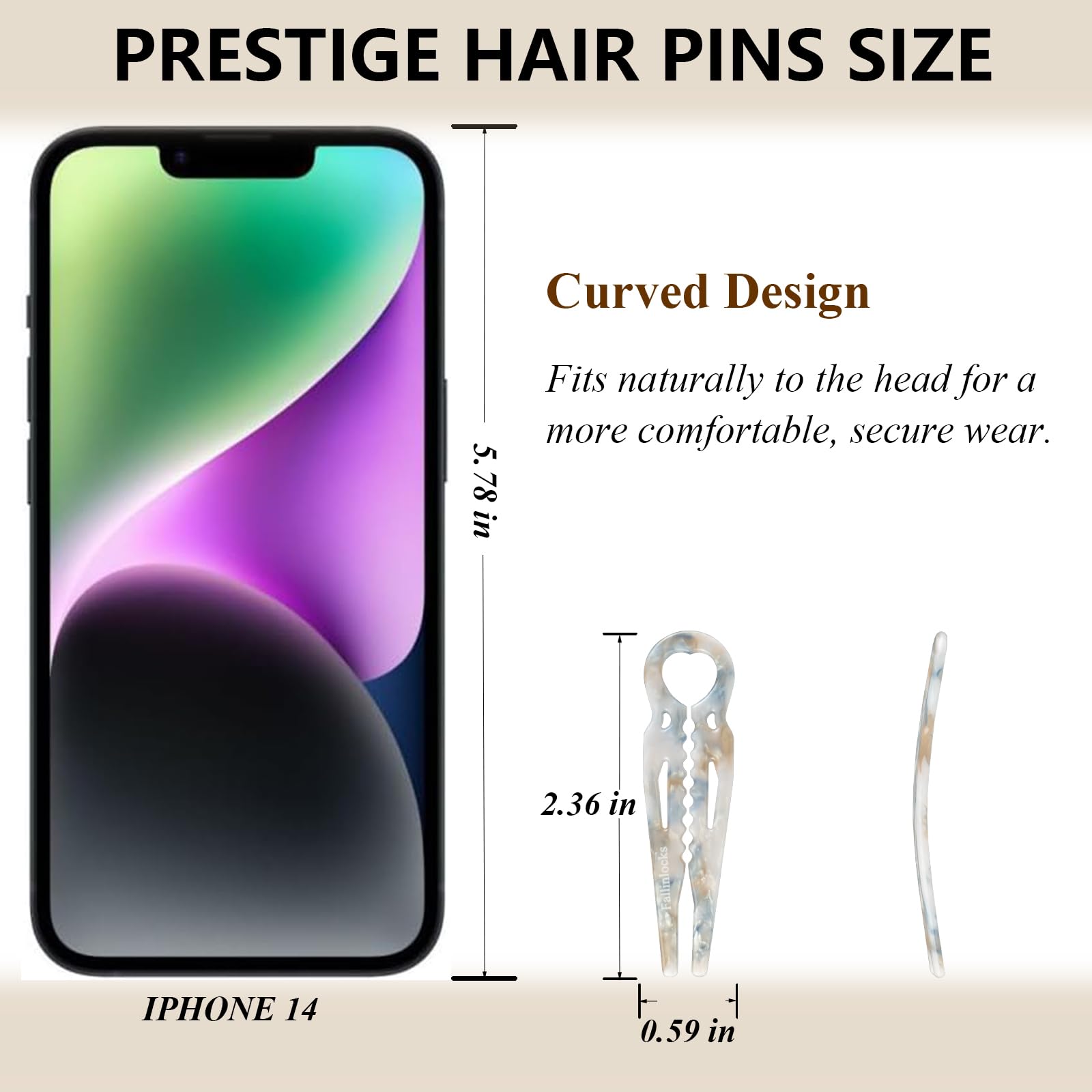 Fallinlocks double-notch locking system ensures lasting hold for all-day styling.