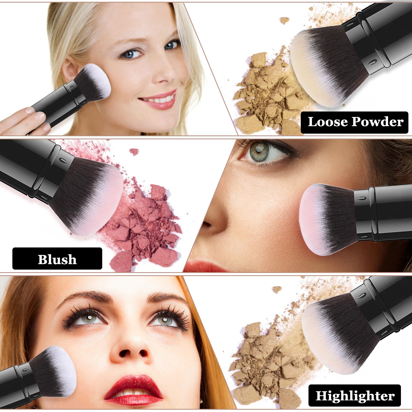 Falliny powder-blush-application-motion exemplifies airbrushed finish potential