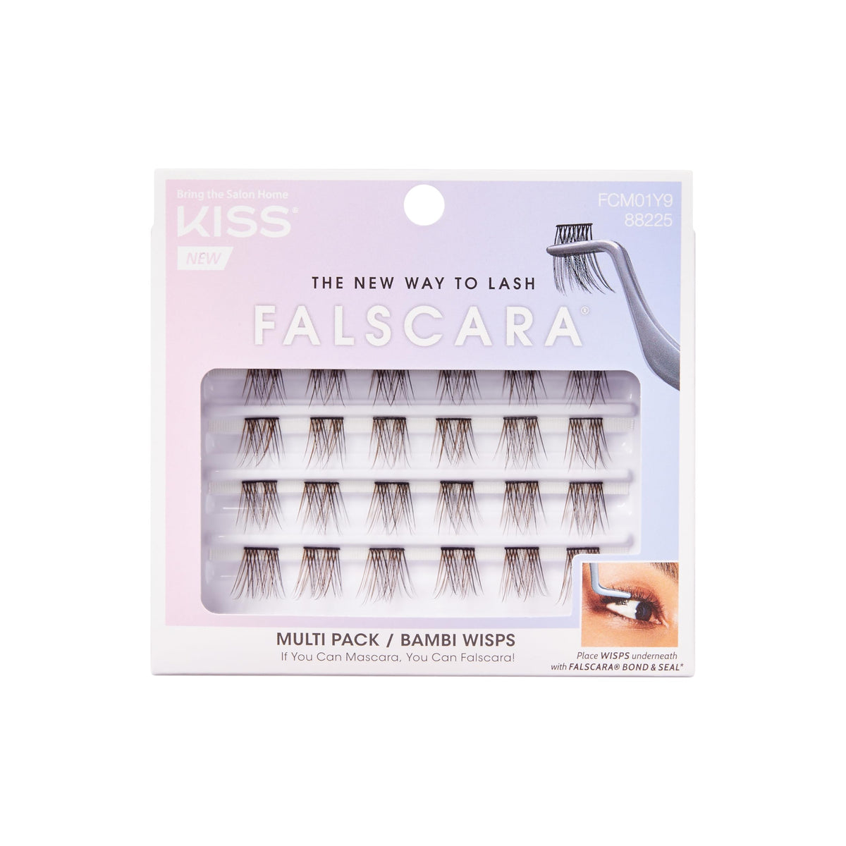 FALSCARA Wisps Bambi pack front view with invisible band for natural look.