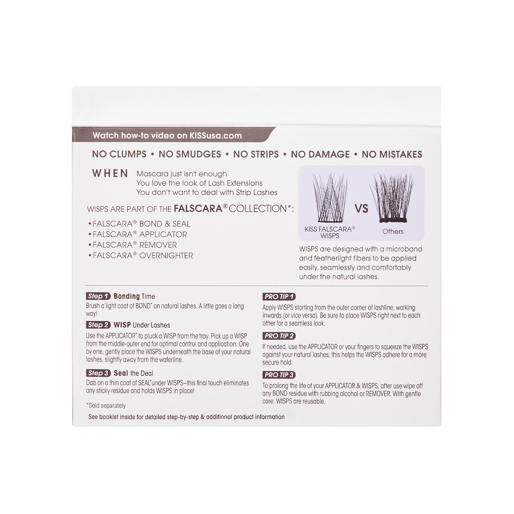 KISS FALSCARA WISPS Lengthening style for extended lash length.